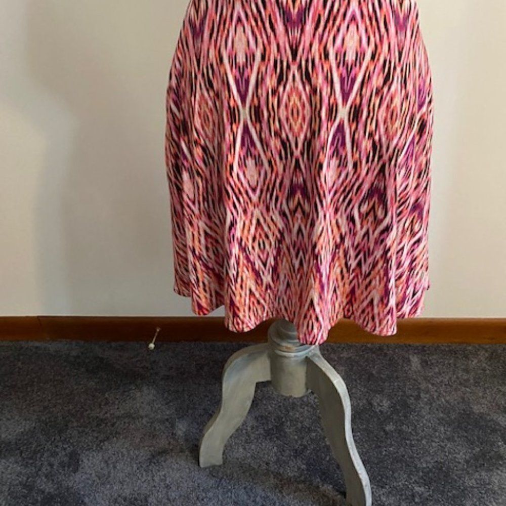 Cynthia Rowley Tribal Southwestern print Pink, Black skirt, size Large